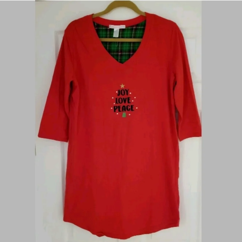 Pillow Talk Cotton Xmas Nightgown Tee Pajamas L - Picture 2 of 6